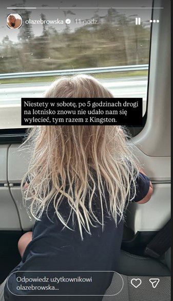 InstaStory z profilu Aleksandry Żebrowskiej