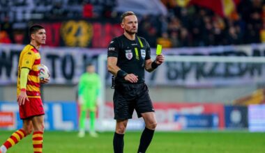 Sędzia Bartosz Frankowski podczas meczu Górnik - Jagiellonia (2:1)