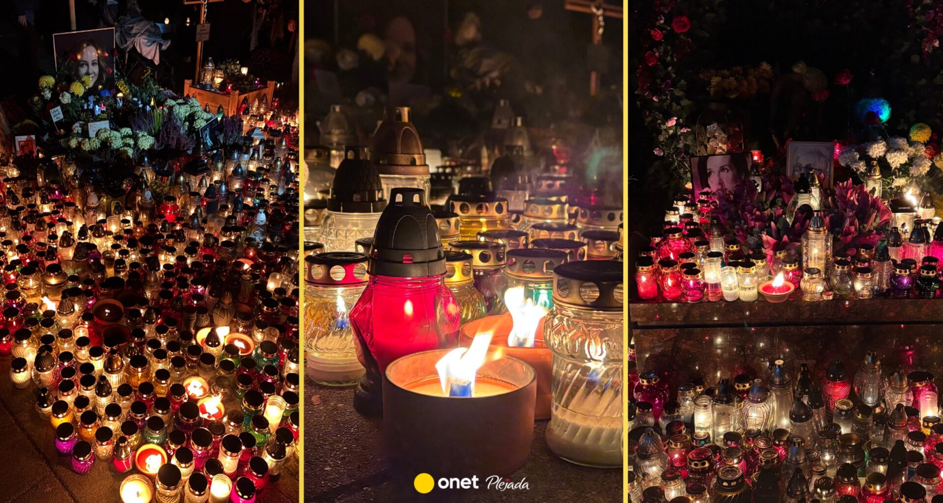 Wszystkich Świętych na Powązkach. Setki zniczy na grobach Kory i Kołaczkowskiej