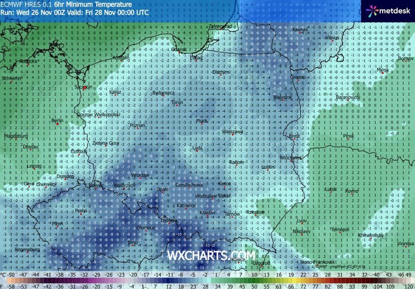 W nocy z czwartku na piątek zrobi się naprawdę zimno