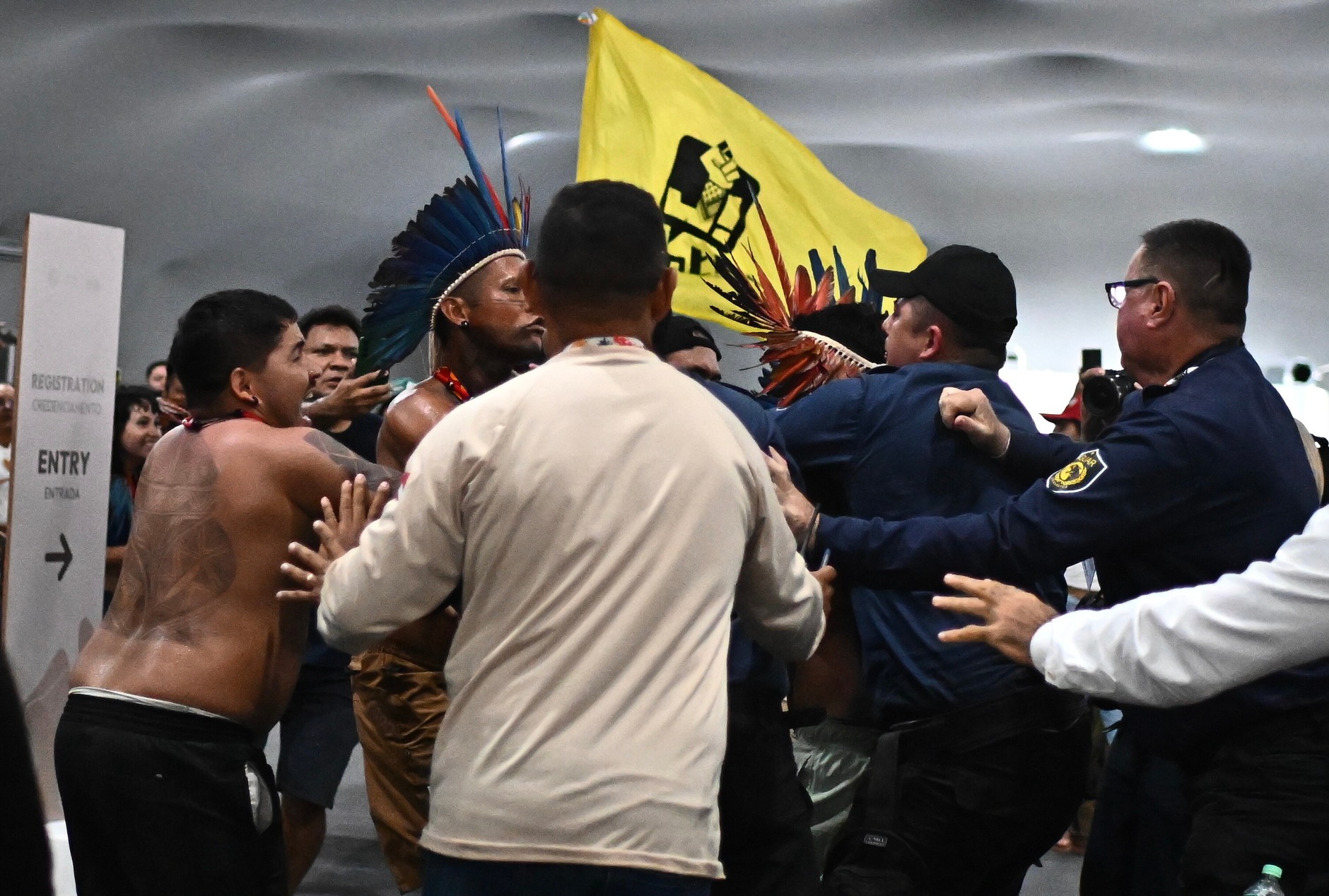 epa12519475 - BRAZIL COP30 CLIMATE (Protest at UN Climate Change Conference (COP30) held in Brazil)