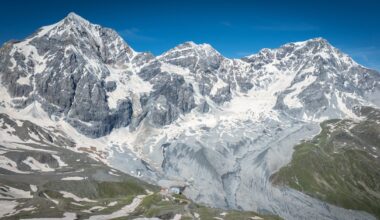 Widok na Ortler i góry wokół Sulden we Włoszech