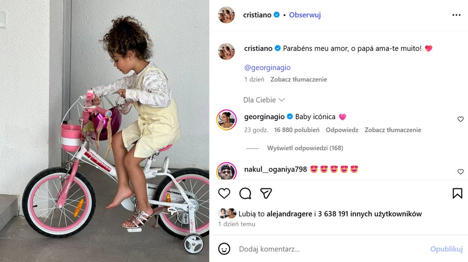 Cristiano Ronaldo na Instagramie