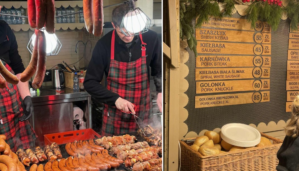 Stoisko z przekąskami mięsnymi