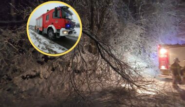 Ciężka noc dla Małopolski – niemal 180 interwencji strażaków po intensywnych opadach śniegu