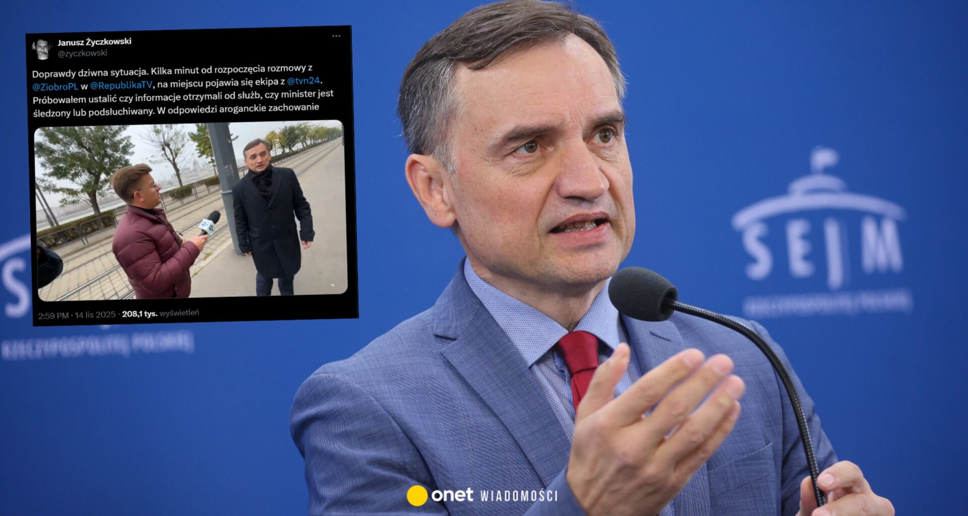 Awantura w trakcie wywiadu ze Zbigniewem Ziobrą. Pojawił się zaskakujący gość