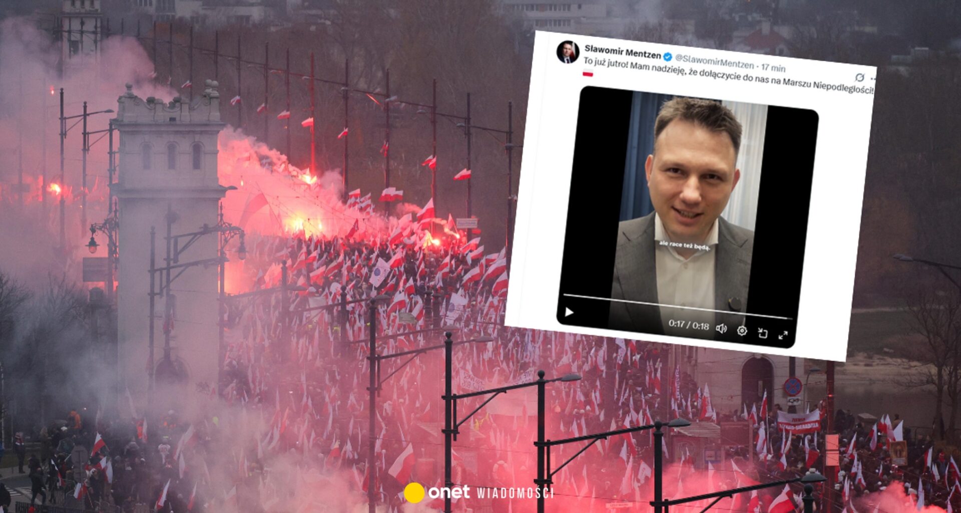 Sławomir Mentzen zaprasza na Marsz Niepodległości. "Nie mówcie Kierwińskiemu"