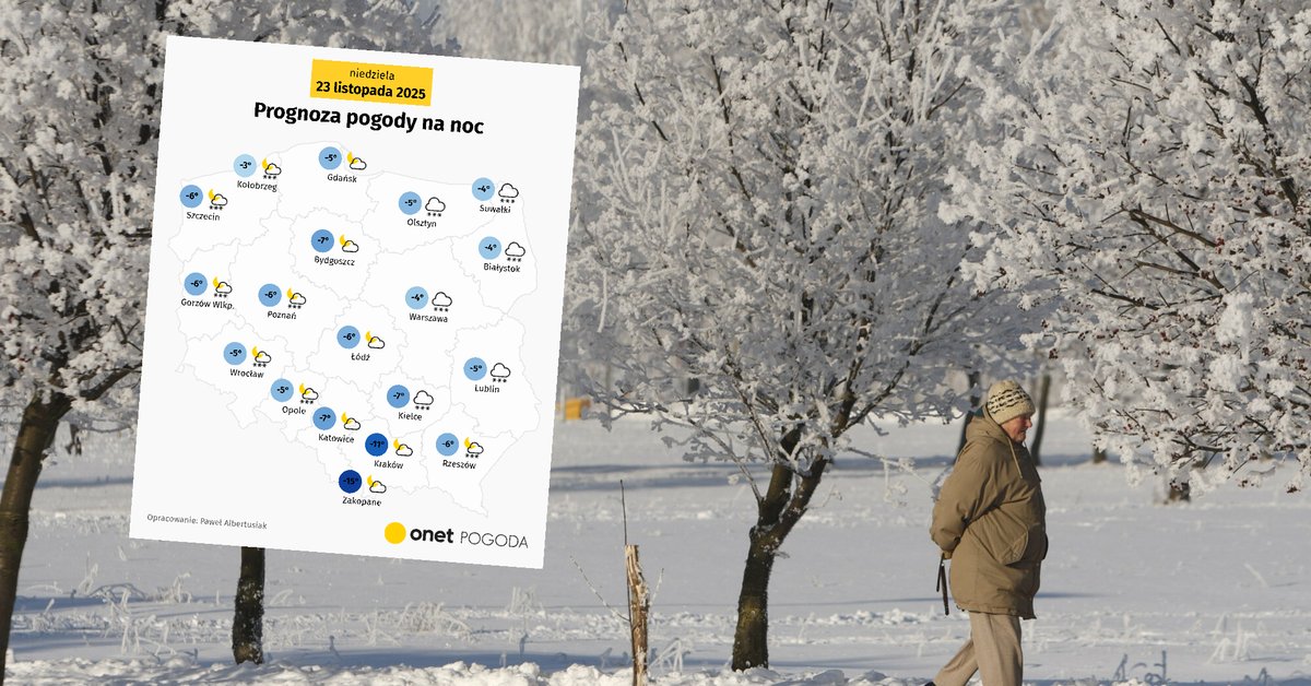 W poniedziałek opady śniegu obejmą wschodnią Polskę