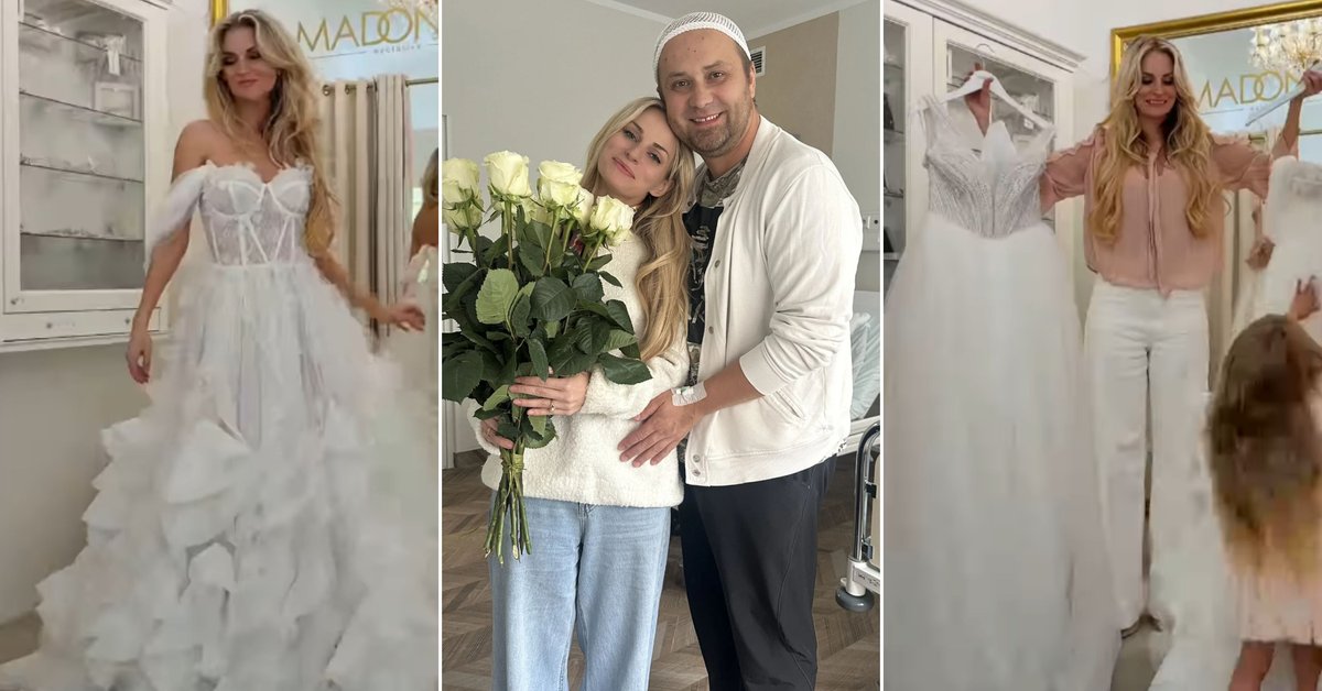 Anita Szydłowska wybiera suknię ślubną. Jej mąż walczy z glejakiem