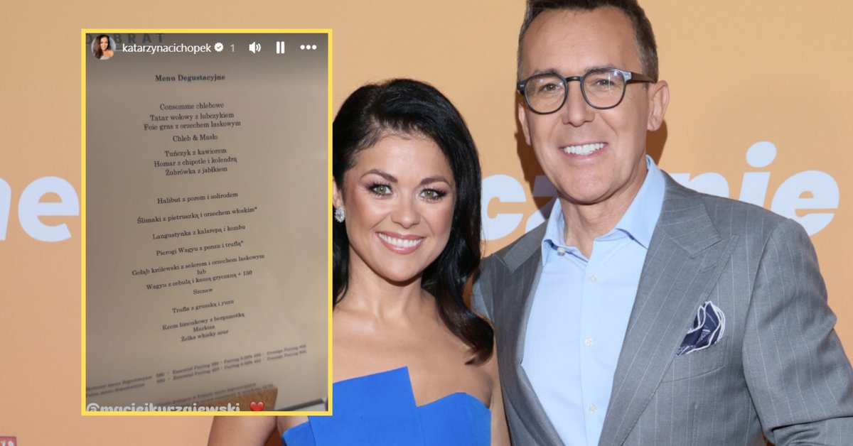 Maciej Kurzajewski na kolacji z okazji miesięcznicy ślubu