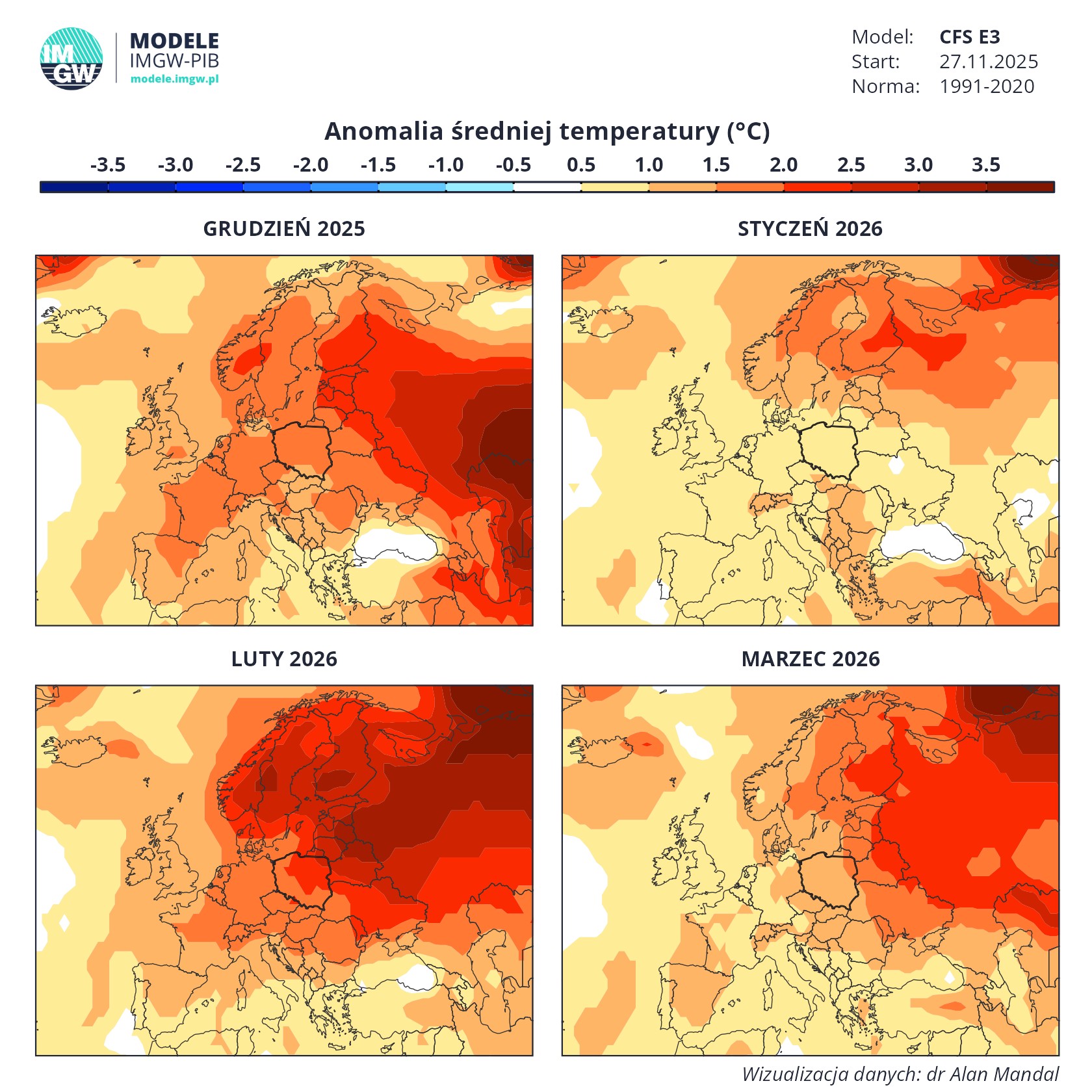 Najcieplejszym zimowym miesiącem ma być luty