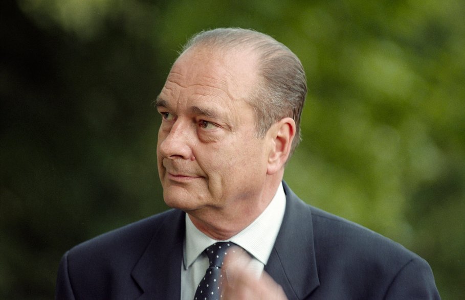 Jacques Chirac, prezydent Francji, w Genewie, 11 czerwca 1996 r.