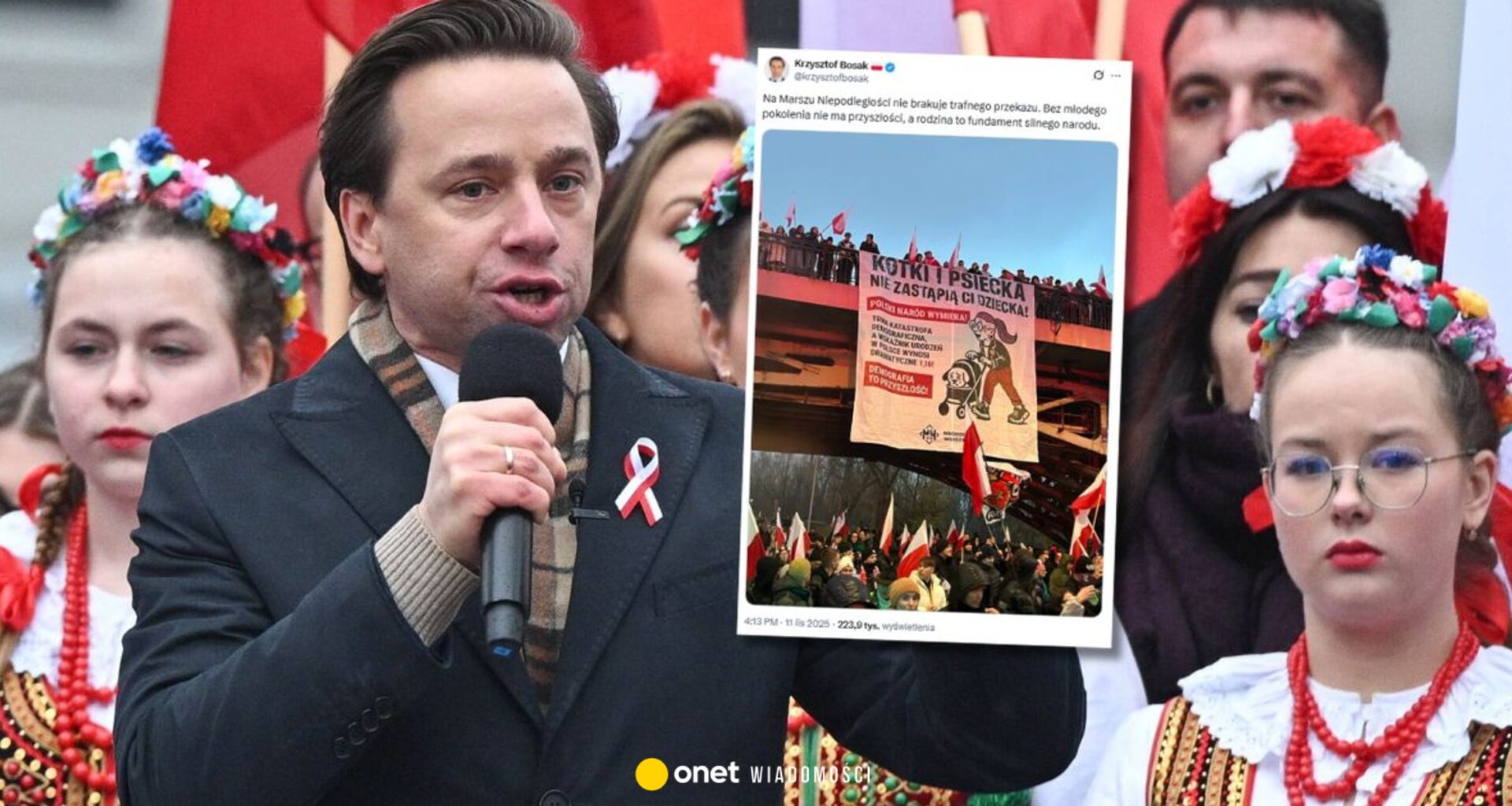Krzysztof Bosak pokazał plakat z Marszu Niepodległości. Politycy komentują