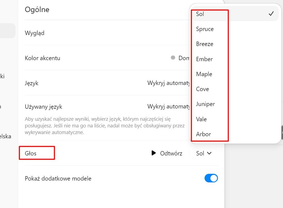 ChatGPT pozwala na dostosowanie m.in. głosu używanego przez AI