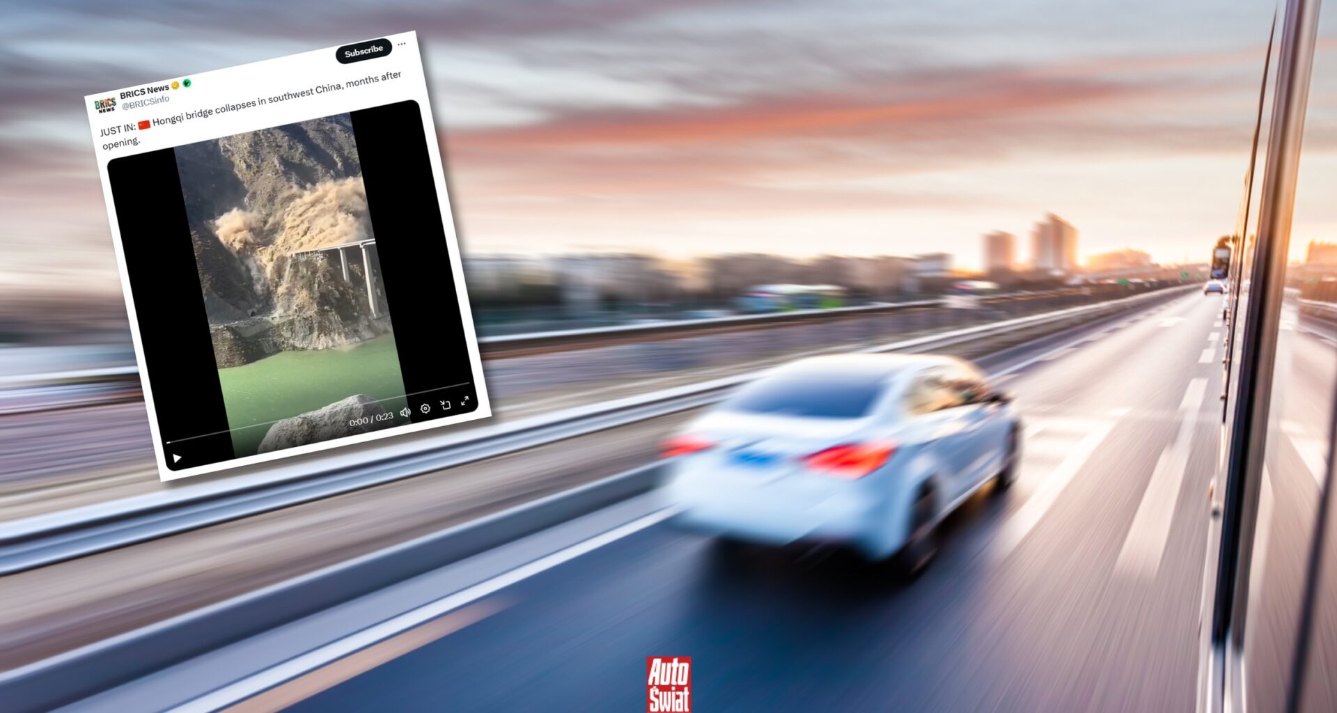 W Chinach zawalił się nowo wybudowany 758-metrowy most Hongqi. Niedawno został otwarty