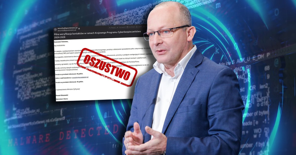 Podejrzane wiadomości w skrzynkach urzędników. Wiceminister alarmuje - Onet