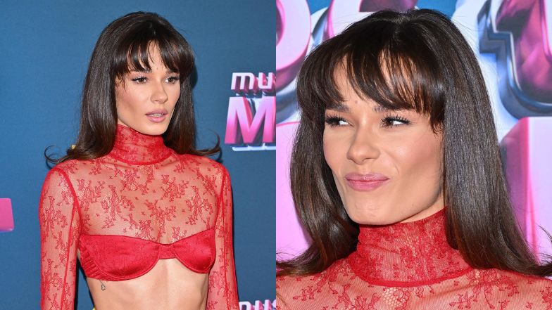 Natalia Szroeder w koronkowej kreacji na planie "Must Be the Music"