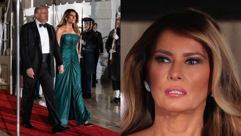 Melania Trump w zielonej sukni na kolacji. Udana stylizacja? - Pudelek