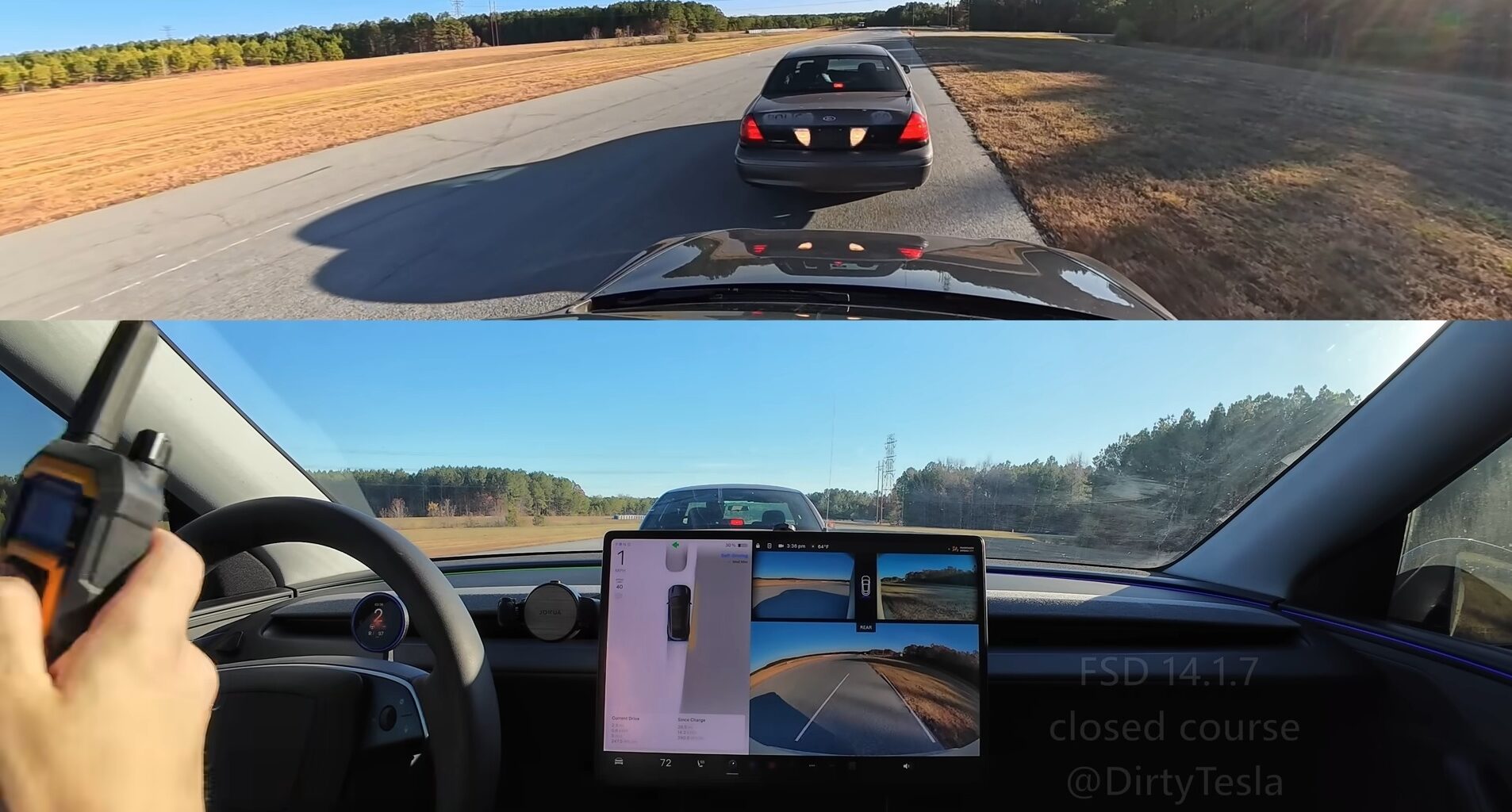 Tesla FSD kontra wariat na drodze [wideo]. Szybkie reakcje, żadnego stresu, właściwie bez wpadek | SAMOCHODY ELEKTRYCZNE