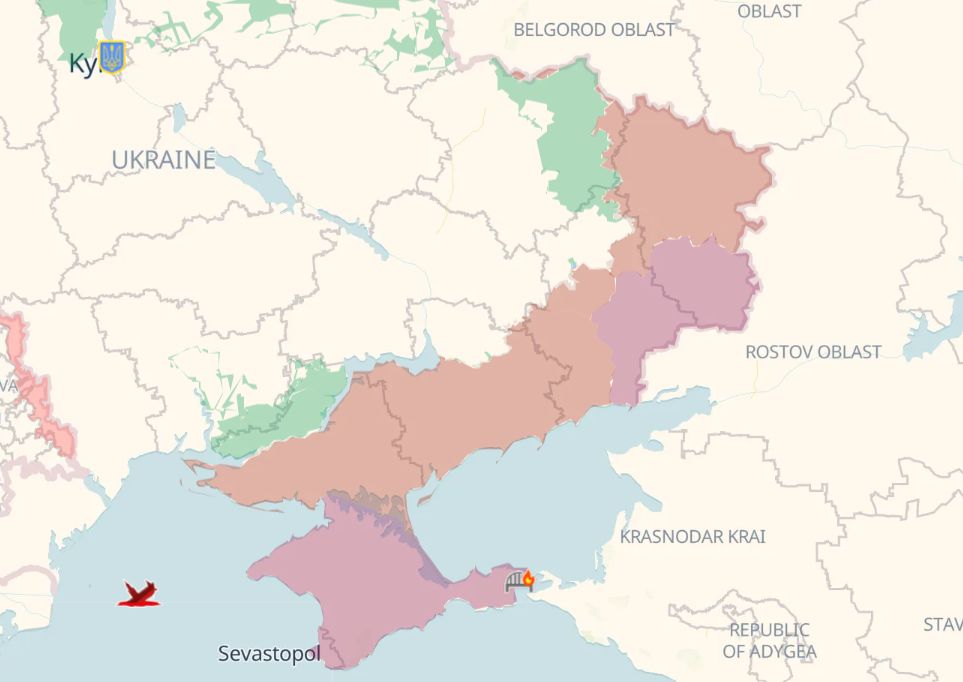 Jak wygląda sytuacja w Ukrainie. Na fioletowo: terytoria