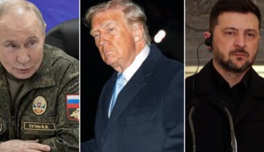 Władimir Putin, Donald Trump, Wołodymyr Zełenski