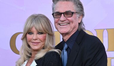 Goldie Hawn z mężem, Kurtem Russelem i dziećmi, Kate i Olivierem