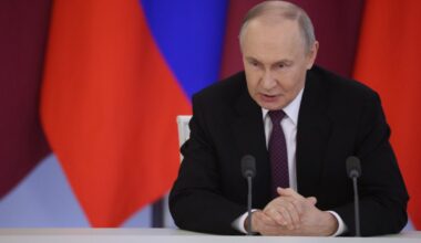 Prezydent Rosji Władimir Putin w Moskwie, 17 kwietnia 2025 r.