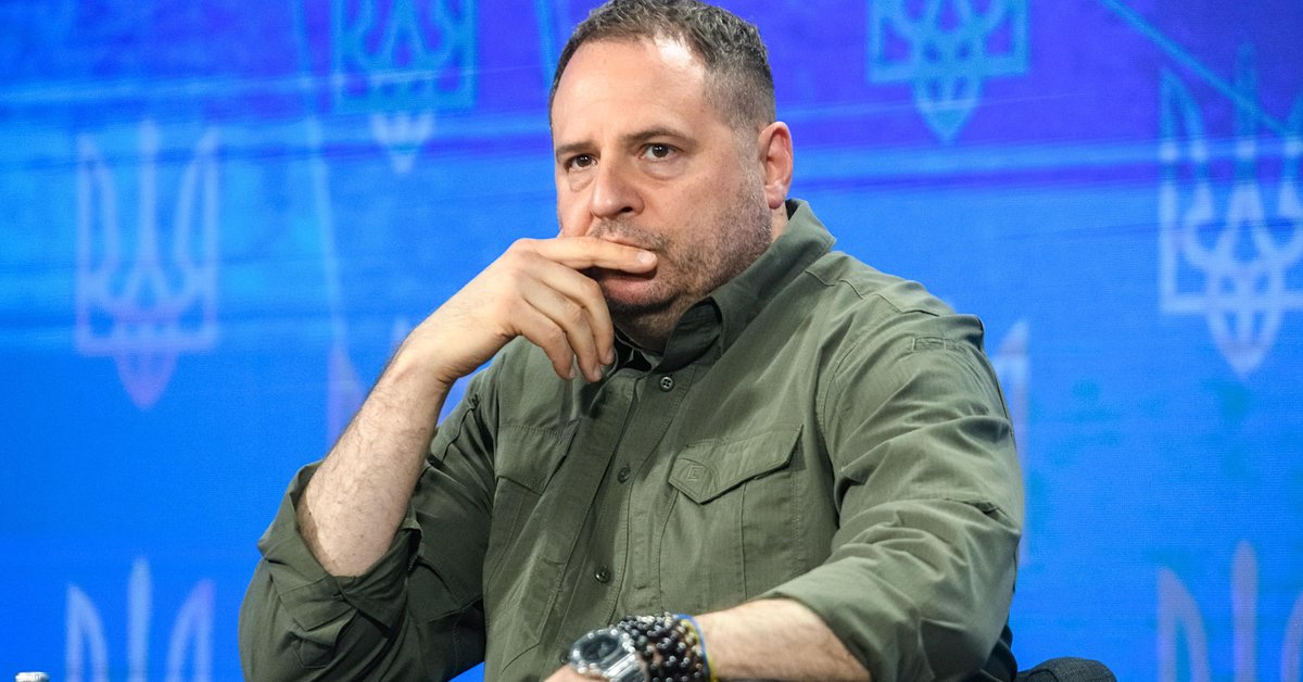 Szef gabinetu prezydenta Ukrainy Andrij Jermak podczas forum "Ukraina 2024. Niepodległość", Kijów, Ukraina, 27 sierpnia 2024 r.