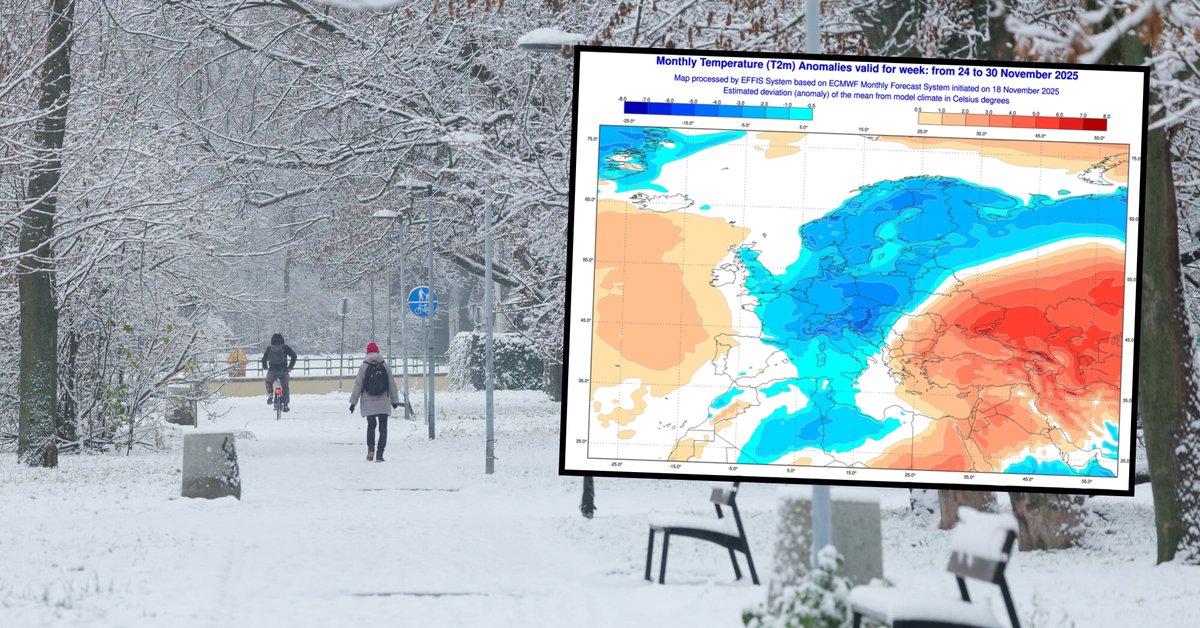 W całej Polsce temperatura pod koniec listopada będzie dużo niższa względem normy