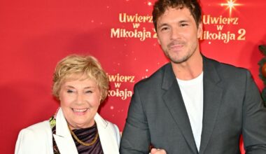 Teresa Lipowska i Mikołaj Roznerski na premierze filmu "Uwierz w Mikołaja 2"