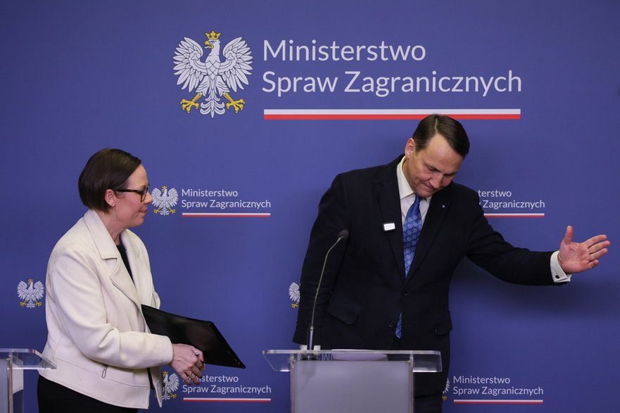Maria Malmer Stenergard i Radosław Sikorski w Warszawie 17 listopada 2025 r.