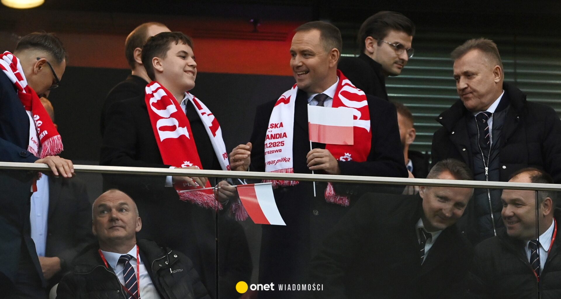 Karol Nawrocki kibicuje Biało-Czerwonym. Na trybunach pojawił się z synem