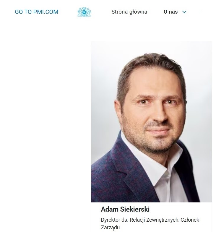 Zdjęcie Adama Siekierskiego z oficjalnej strony Philip Morris Polska