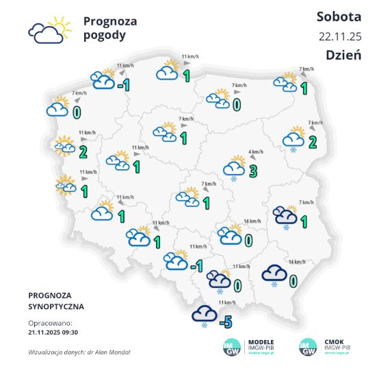 Prognoza pogody na sobotę 22.11