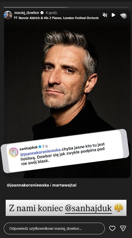 Relacja Macieja Dowbora na Instagramie