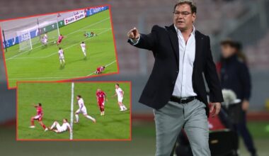 Nieudany wślizg Tomasza Kędziory, od niego zaczyna się akcja, po której Polacy tracą gola