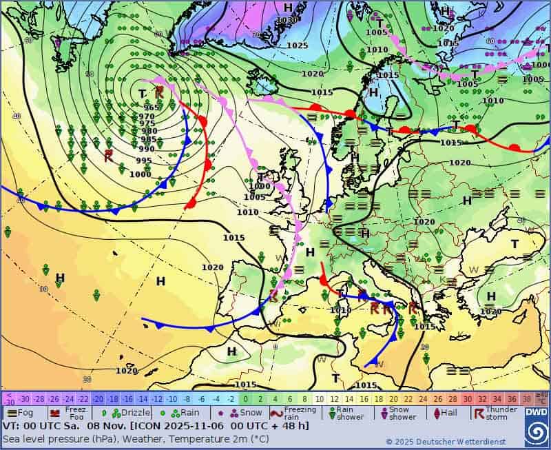 Sytuacja synoptyczna, która przyniesie atak zimy w części Europy