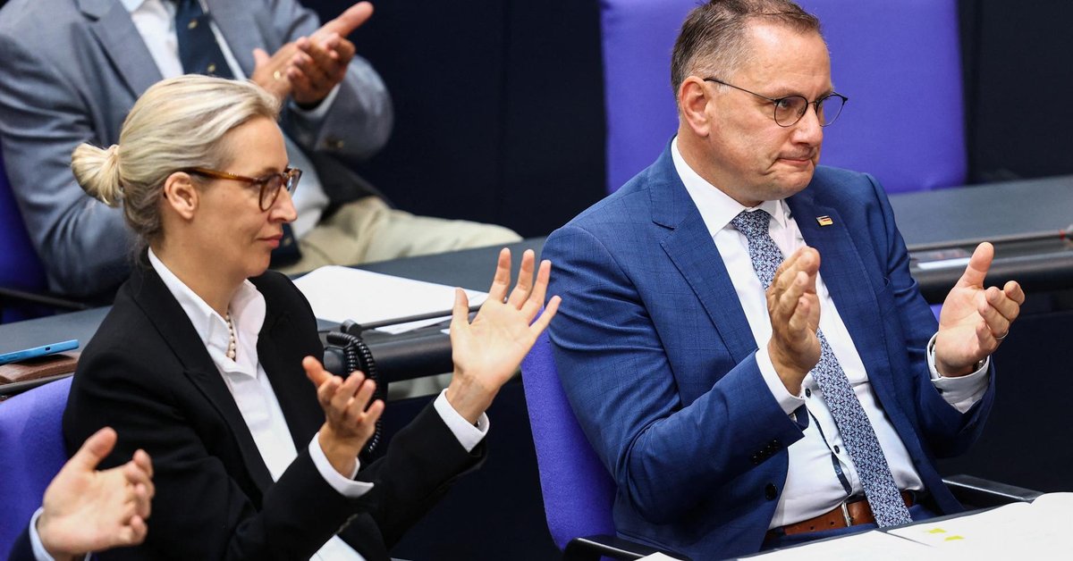 Współprzewodniczący AfD Alice Weidel i Tino Chrupalla