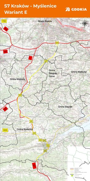 S7 Kraków-Myślenice. Wariant E