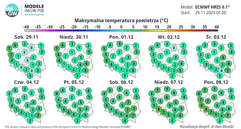 Temperatura będzie dość wysoka, a mrozu w dzień nigdzie nie zapowiadamy