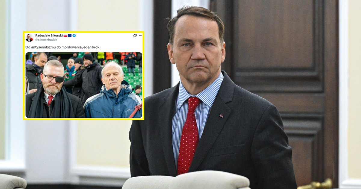 Radosław Sikorski grzmi. Tak skomentował zdjęcie z meczu Legii Warszawa - Onet