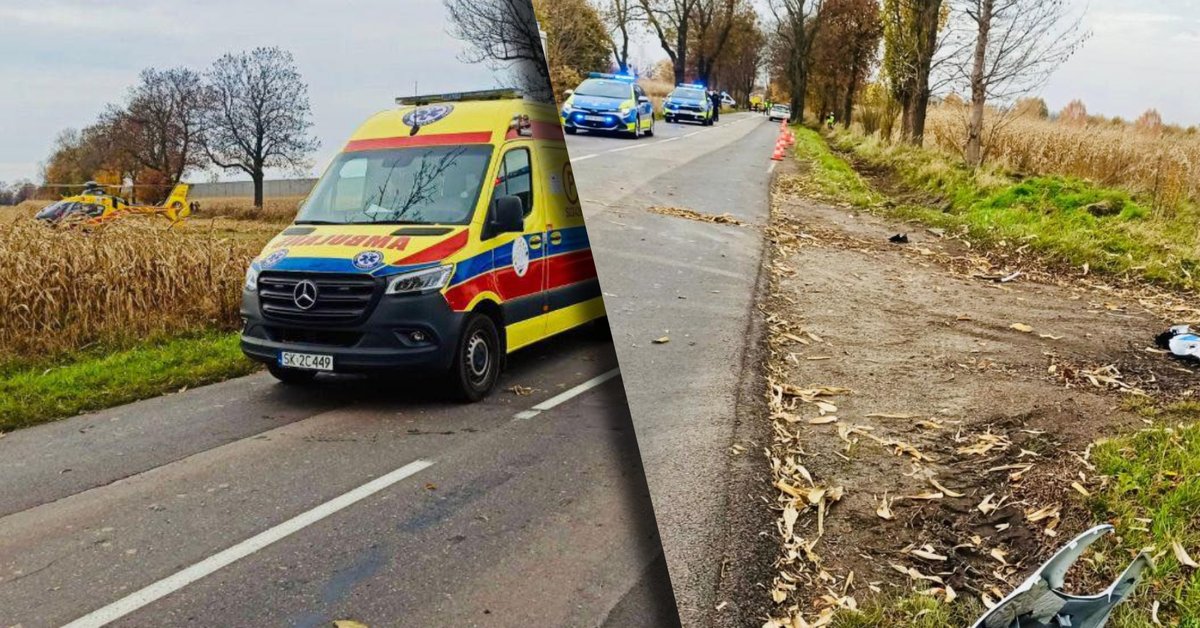 Obaj wyprzedzali. Kierowca śmiertelnie potrącił motocyklistę koło Rybnika - Onet