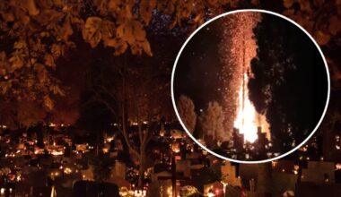 Znicz eksplodował na cmentarzu w Koninie. "Słup ognia poszedł w górę" [WIDEO] - Onet