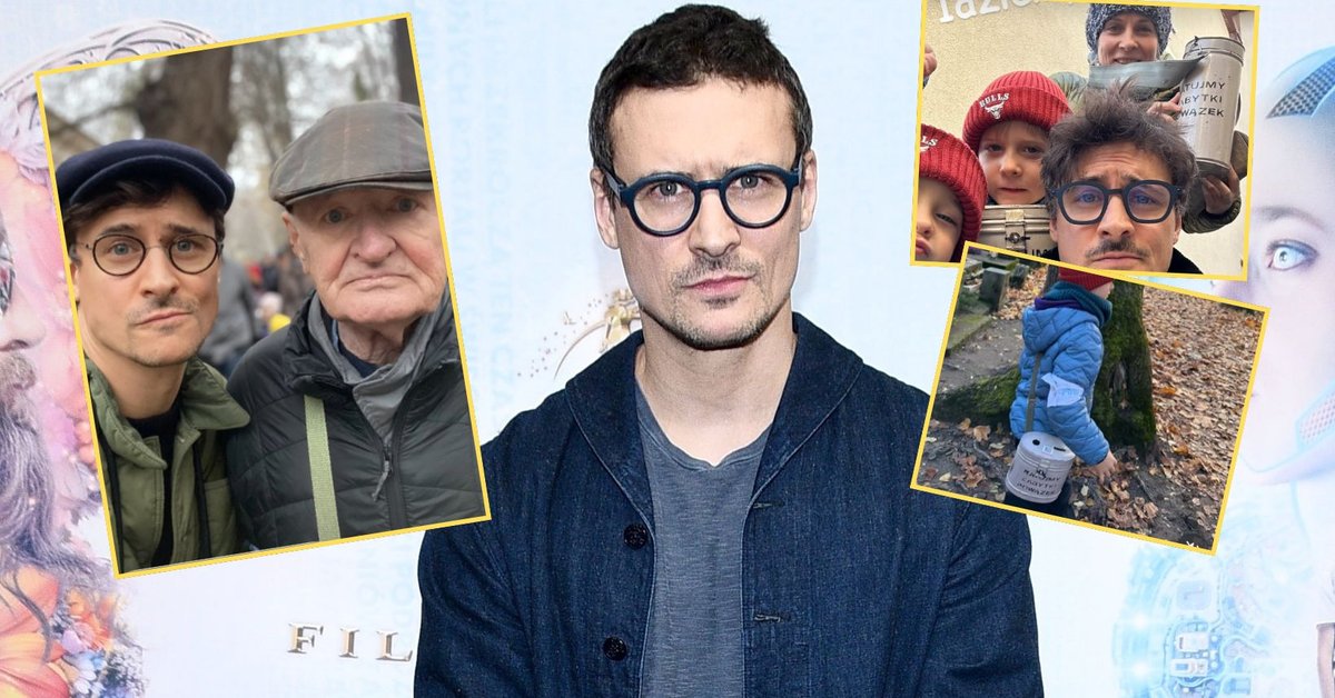 Mateusz Damięcki kwestuje z dziećmi na Powązkach i wspomina ojca. Pokazał jego grób