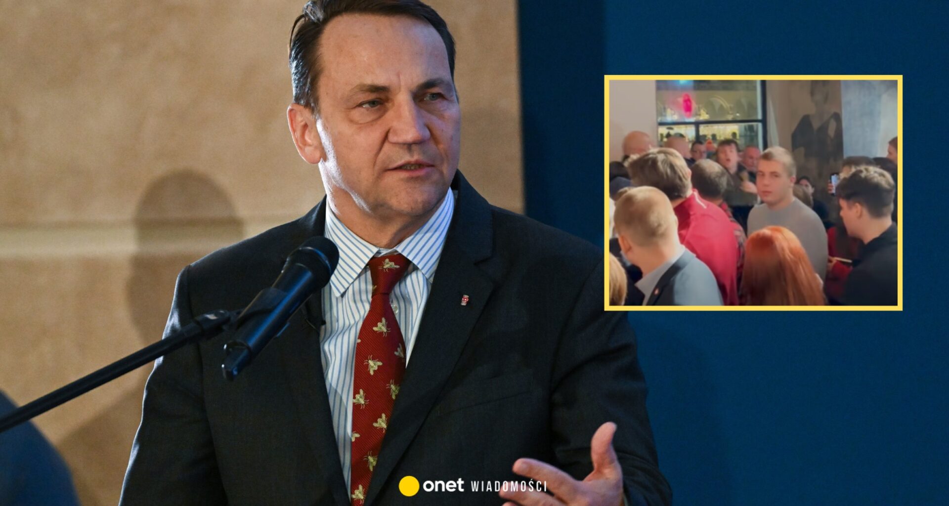 Krzyki na spotkaniu z Radosławem Sikorskim. Wychodził w asyście ochrony [WIDEO]