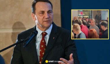Krzyki na spotkaniu z Radosławem Sikorskim. Wychodził w asyście ochrony [WIDEO]