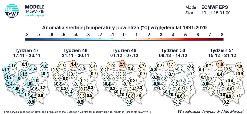 W grudniu ma być chłodniej niż wskazywały wcześniejsze prognozy