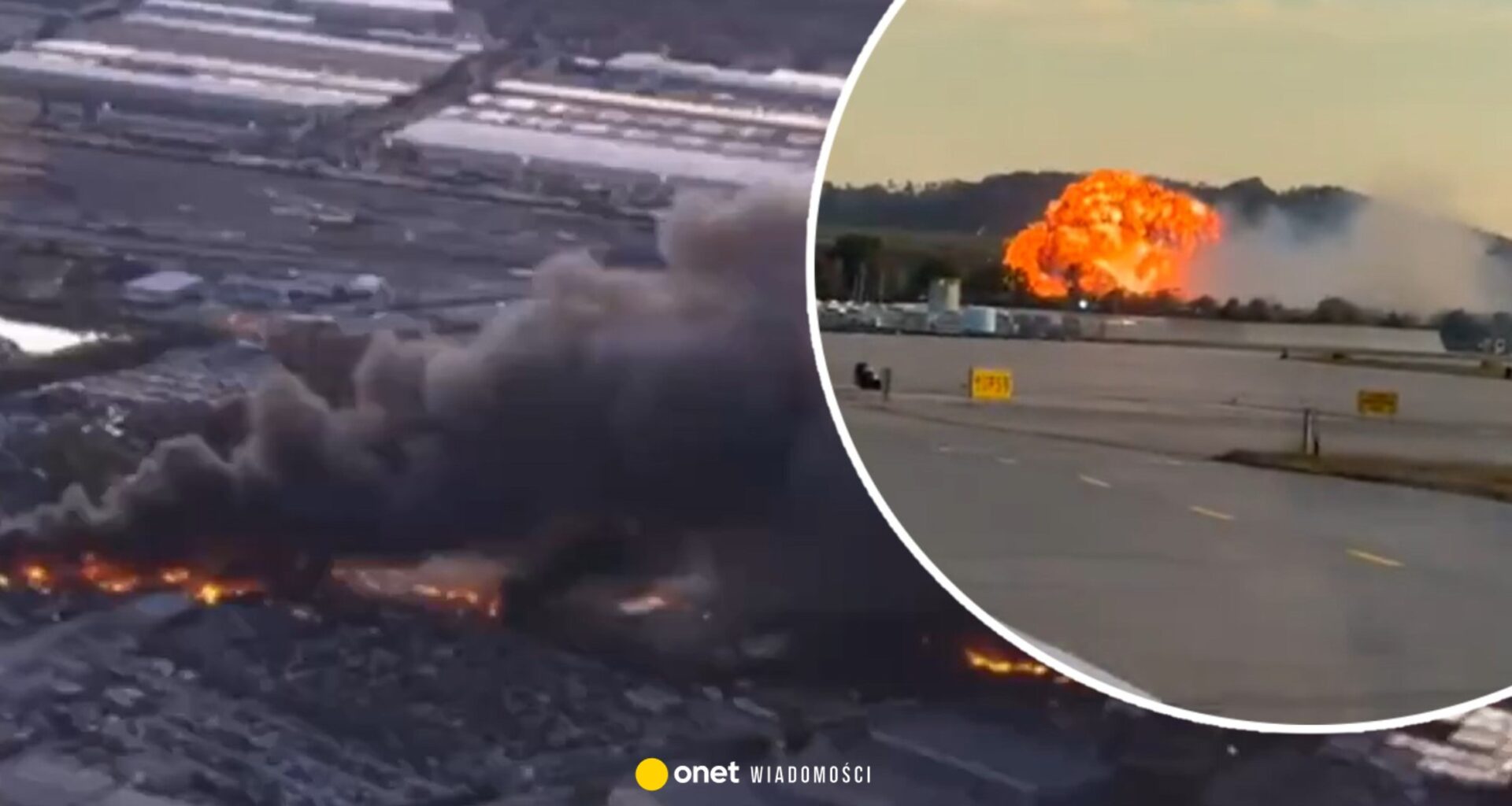 Samolot rozbił się w Kentucky w USA. Chmura dymu nad lotniskiem