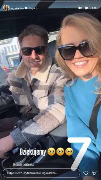 Marcin Rogacewicz, Agnieszka Kaczorowska (zrzut ekranu: Instagram Agnieszki Kaczorowskiej)