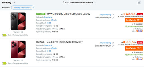 Huawei Pura 80 Ultra i Huawei Pura 80 Pro